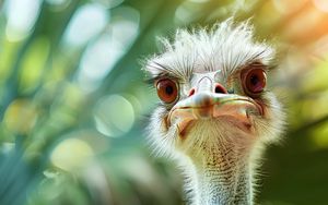 Preview wallpaper ostrich, bird, beak, funny