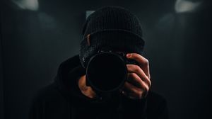 Preview wallpaper photographer, camera, dark, black